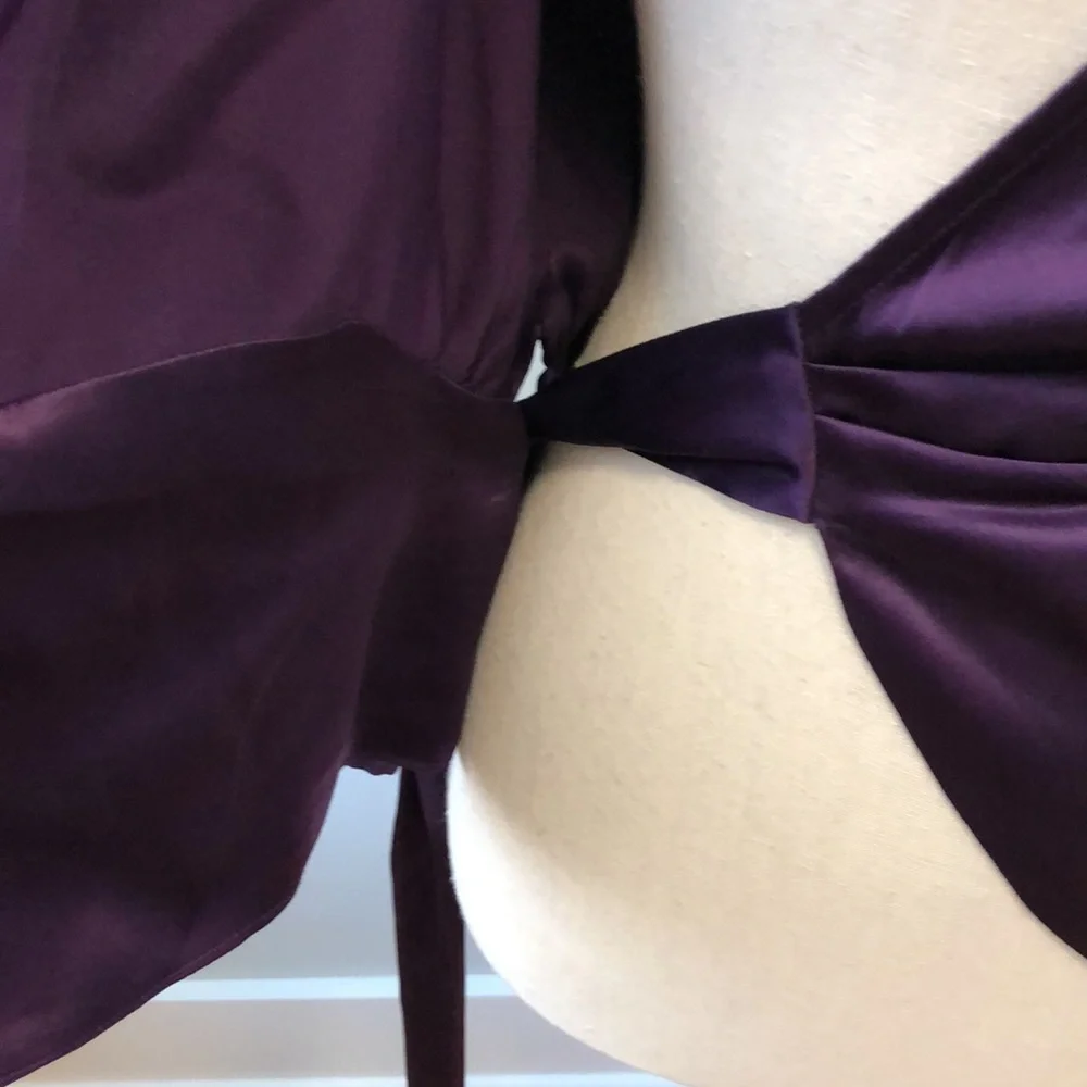 Diane Von Furstenberg 100% silk Purple Wrap Blouse 4 - Picture 10 of 16